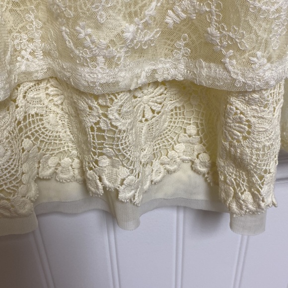 Parkhurst Womens Lace Top Cream Long Sleeve Linning Size Large - Picture 4 of 6